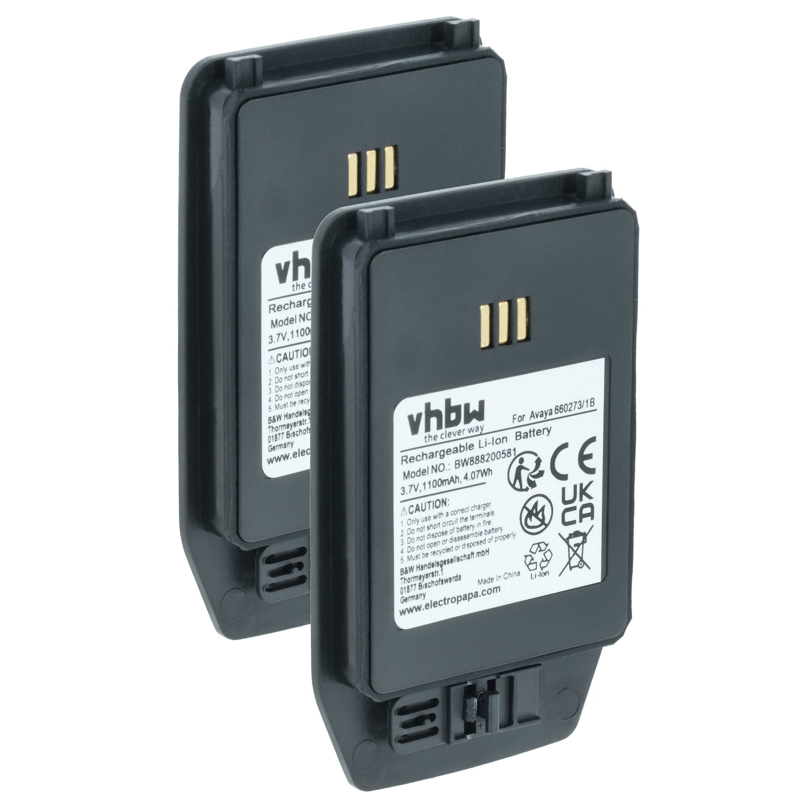Batteria CS-AYD810CL 1100mAh 3.7V Compatibile Con Avaya 3700 EX, Ascom D61 E DeTeWe DT413 – Ricambio In Li-ion